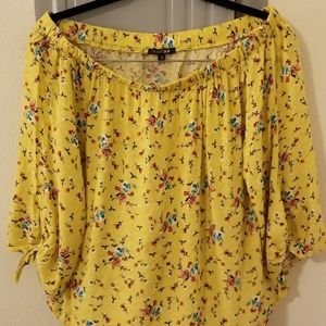 Floral cold-shoulder blouse